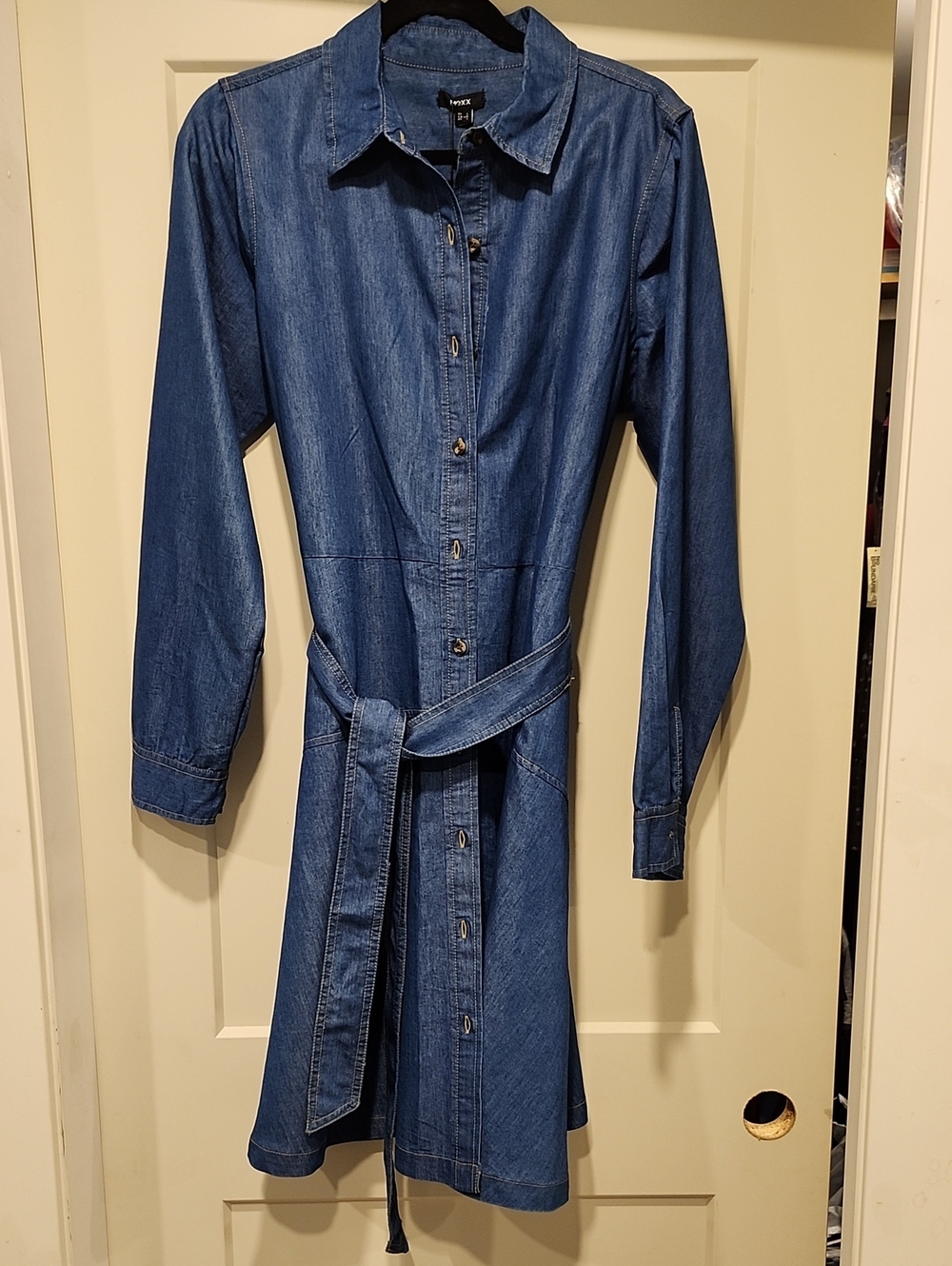 Mexx Blue Denim Shirt Dress with Tie Waist